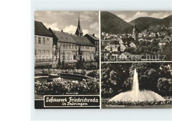 Friedrichroda Puschkinpark Kuranlage Springbrunnen