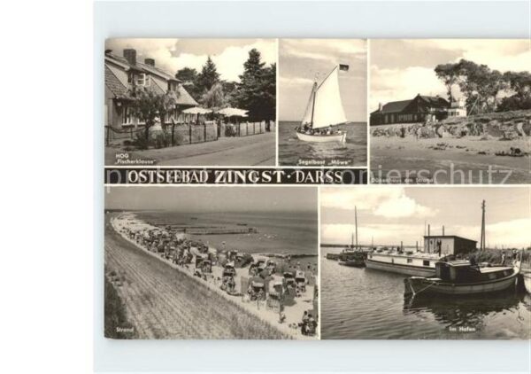 Zingst Ostseebad HOG Fischerklause Strand Hafen Segelboo