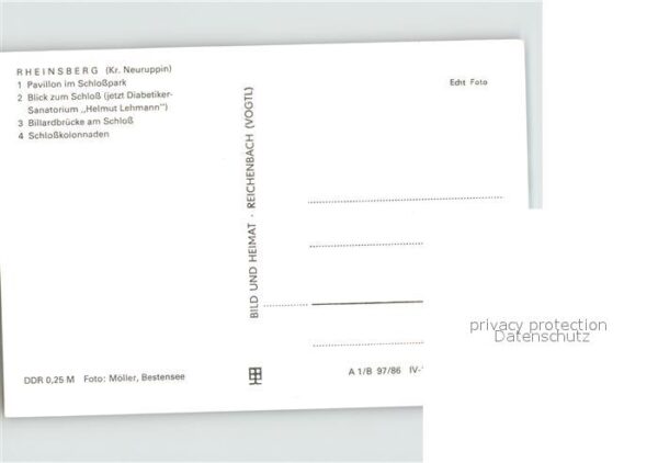 Rheinsberg Mark Schloss Pavillon Schlosspark Billa – Bild 2