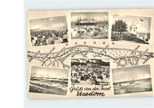 Usedom Strand Möwen Konzertbühne