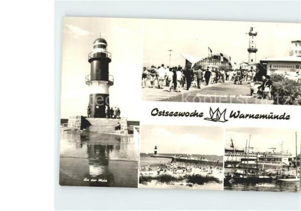 Warnemuende Ostseebad Mole Leuchtturm Strandpromenade Teepott