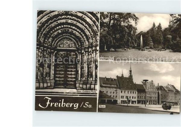 Freiberg Sachsen Dom Goldene Pforte Scheringer Park Mark