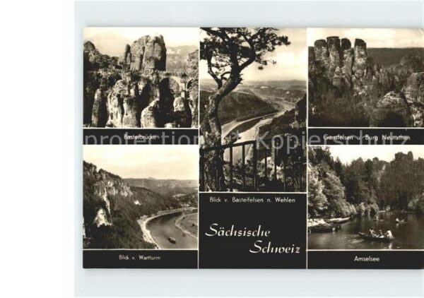 Bastei Saechsische Schweiz Basteibrücke Gansfelsen Burg Neurathen