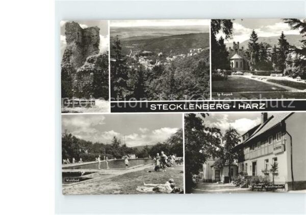 Stecklenberg Kurpark Hotel Waldfrieden Waldbad Ruine