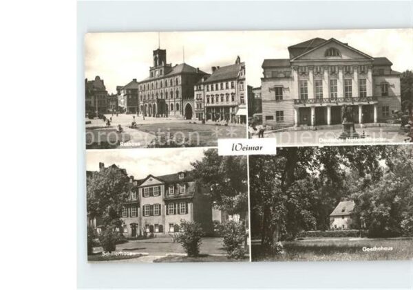 Weimar Thueringen Rathaus Deutsches Nationaltheater Goeth