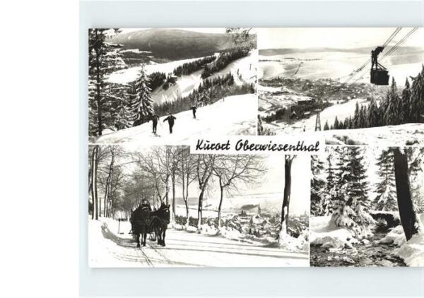 Oberwiesenthal Erzgebirge Pferdekutsche Luftseilbahn Skifahrer