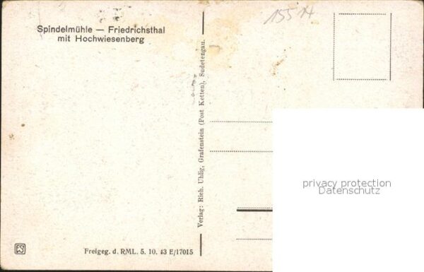 Spindelmuehle Riesengebirge Friedrichsthal Hochwiesenberg – Bild 2