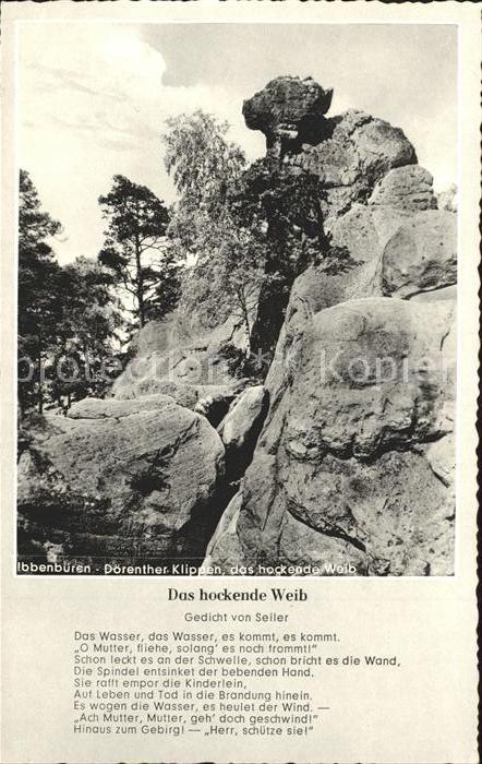 Ibbenbueren Dörenther Klippen hockende Weib Gedicht