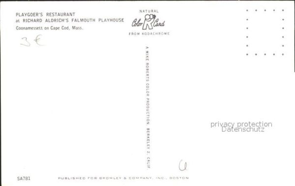 Cape Cod Mass. Playgoer Restaurant Richard Aldrich Fal – Bild 2