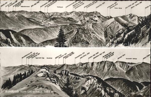 Garmisch-Partenkirchen Panoramakarte Loisachtal Bischof Hohe K
