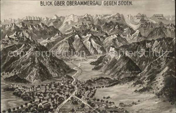 Oberammergau Kloster Ettal Wettersteinwand Zugspitze