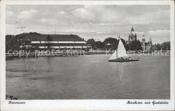Hannover Maschsee Gaststätte Segelboot
