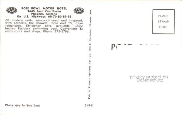 Phoenix Arizona Rose Bowl Motor Hotel – Bild 2