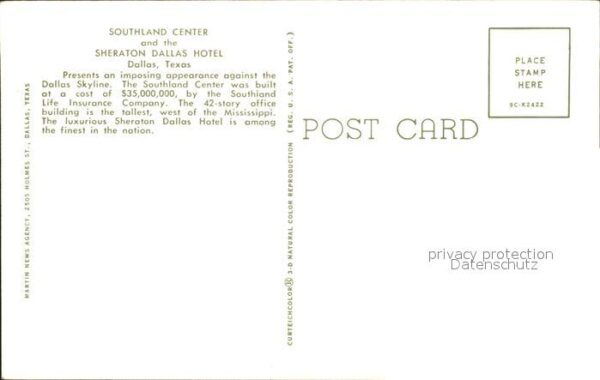 Dallas Texas Southland Center Sheraton Dallas Hotel – Bild 2