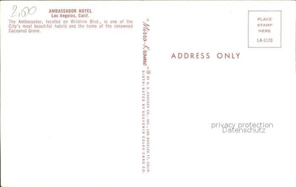 Los Angeles California Ambassador Hotel – Bild 2