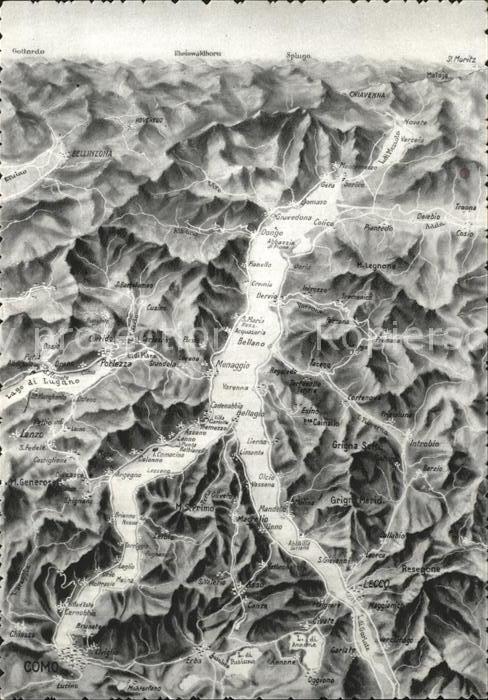 Lago di Como Panoramakarte
