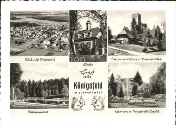Koenigsfeld Schwarzwald Ruine Waldau Kurpark Pension Waldesruh