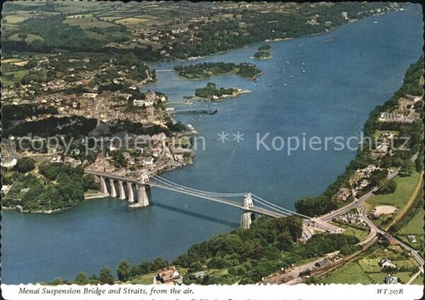 Bangor Wales Menai Suspension Bridge Straits