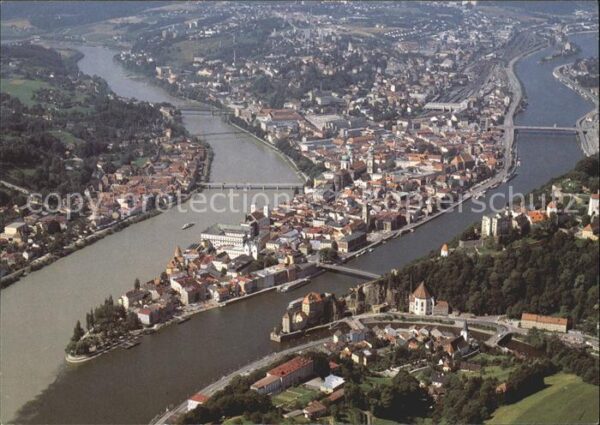 Passau Donau Inn Ilz Fliegeraufnahme