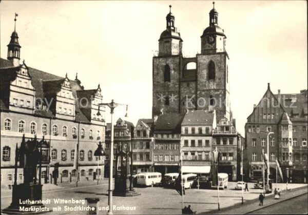 Wittenberg Lutherstadt Marktplatz Stadtkirche Rathaus