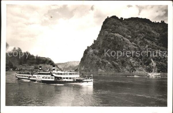 Dampfer Seitenrad Kaiser Wilhelm St. Goarshausen Felsenta