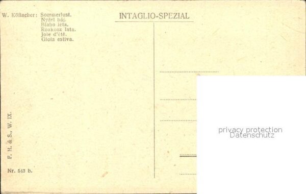 Kuenstlerkarte W. Köflacher Sommerlust Nr. 543 – Bild 2