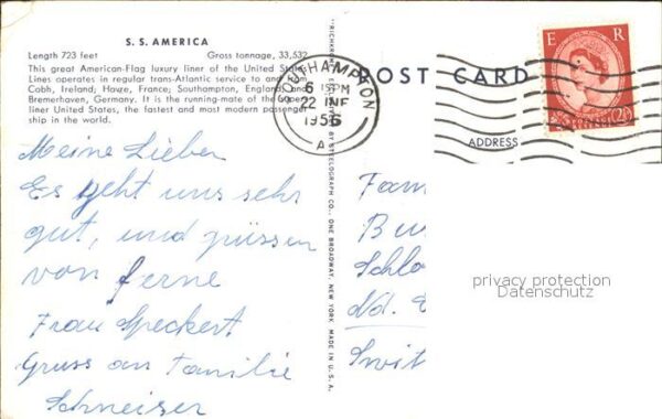 Dampfer Oceanliner S.S. America – Bild 2