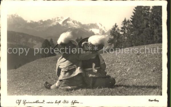 Kinder Child Enfants Trachten Hutmode Alpen
