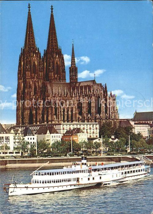 Dampfer Seitenrad Köln am Rhein Dom Dampferanlegestellen