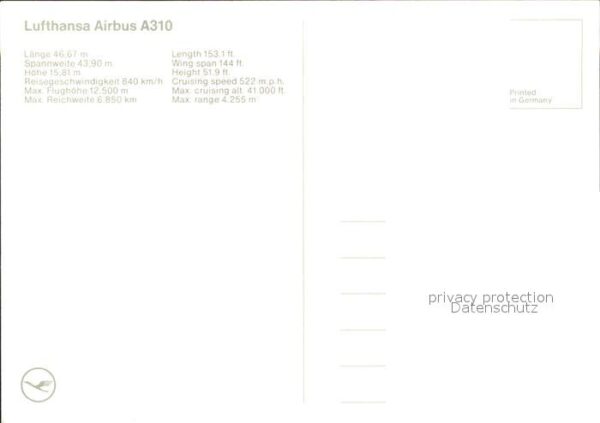 Lufthansa Airbus A310 – Bild 2