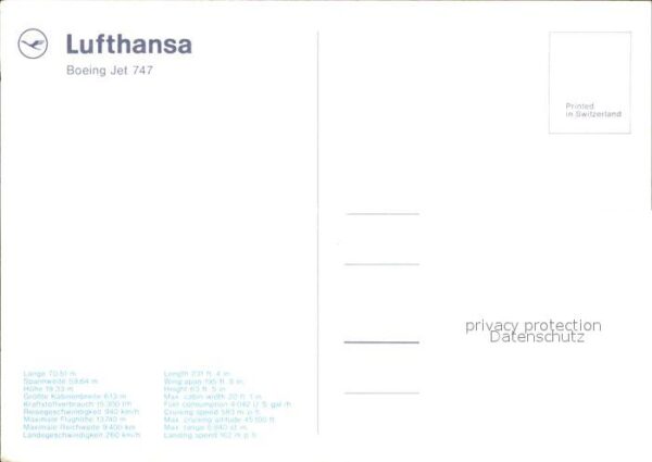 Lufthansa Boeing Jet 747 – Bild 2