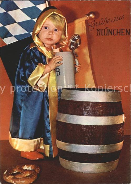 Muenchner Kindl Bierkrug Bierfass Brezel