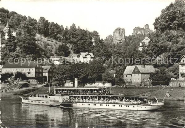 Dampfer Seitenrad Weltfrieden Rathen