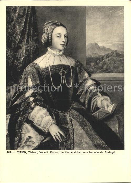 Kuenstlerkarte Tiziano Portrait de l'imperatrice dona