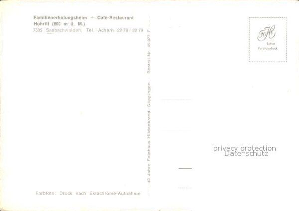 Sasbachwalden Familienerholungsheim Cafe Restaurant – Bild 2