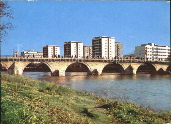 Skopje Skoplje Steinbrücke über Vardar