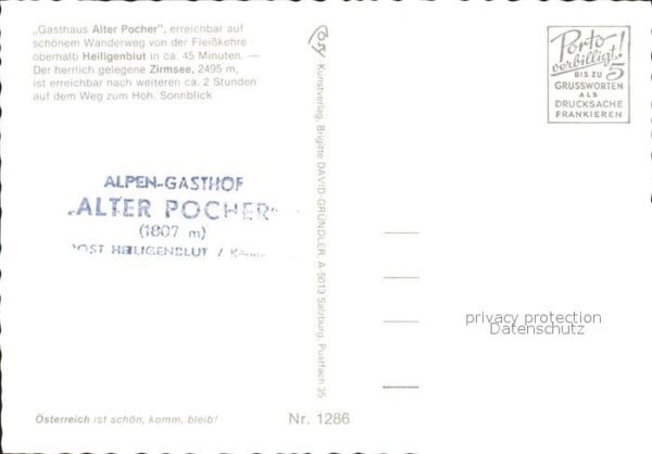 Heiligenblut Kaernten Gasthaus Alter Pocher Zirmsee – Bild 2
