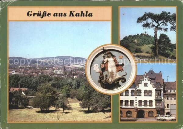 Kahla Thueringen Stadtwappen Leuchtenburg, Am Markt