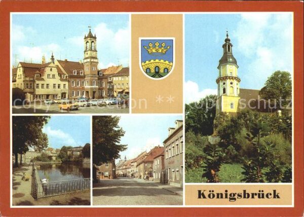 Koenigsbrueck Rathaus am Karl Marx Platz Kirche, Schw