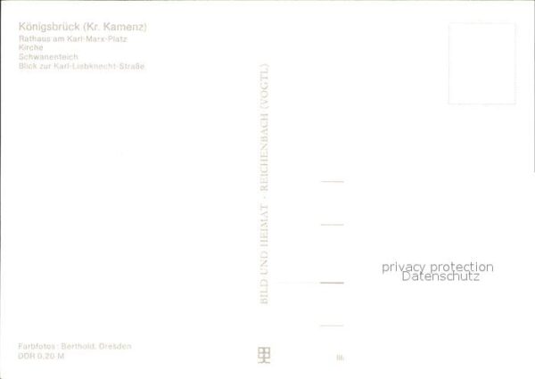 Koenigsbrueck Rathaus am Karl Marx Platz Kirche, Schw – Bild 2