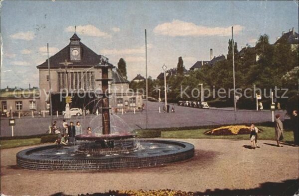 Glauchau Bahnhof Brunnen Fontäne