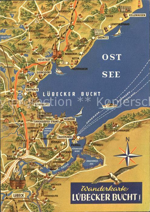 Luebeck Wanderkarte Lübecker Bucht