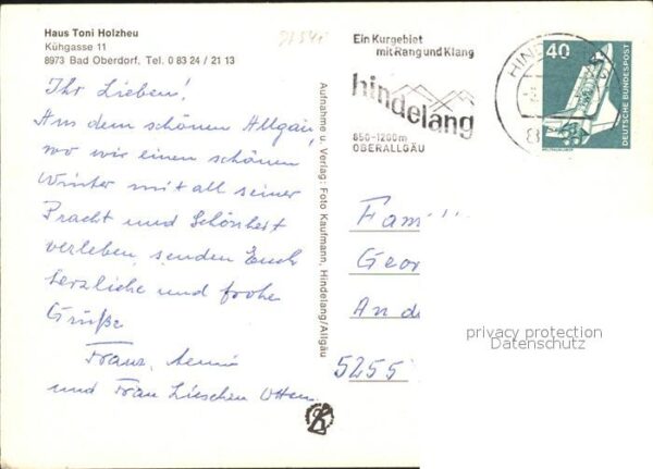 Bad Oberdorf Gästehaus Holzheu – Bild 2