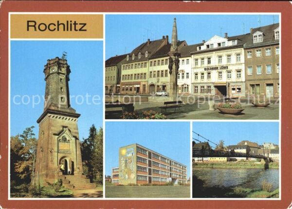 Rochlitz Sachsen Platz der Befreiung Mulde Hängebrücke