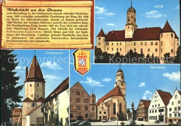 Hoechstaedt Donau Geigergasse Marktplatz Schloß