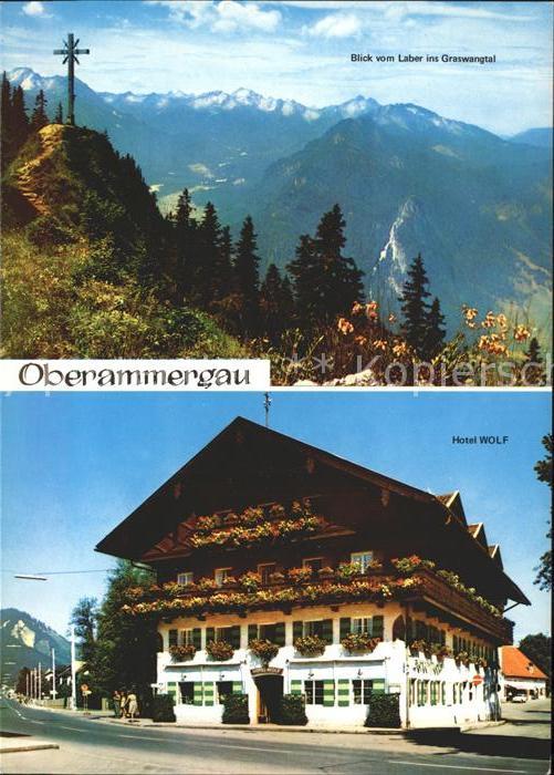 Oberammergau Blick vom Laber ins Graswangtal Hotel W