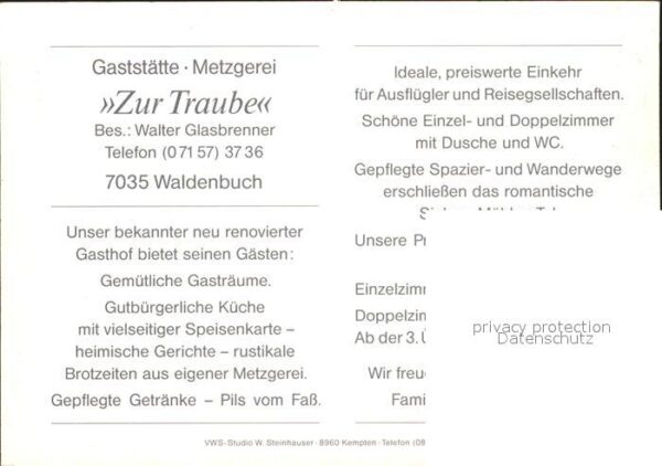 Waldenbuch Restaurant Metzgerei zur Traube – Bild 2
