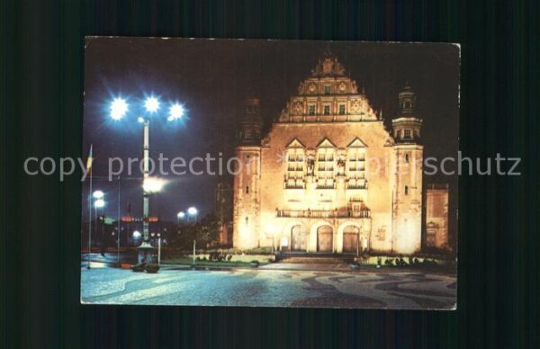 Poznan Posen Universität bei Nacht