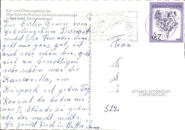 Bad Ischl Salzkammergut Kurheim Oberösterreichische Gebietskran – Bild 2