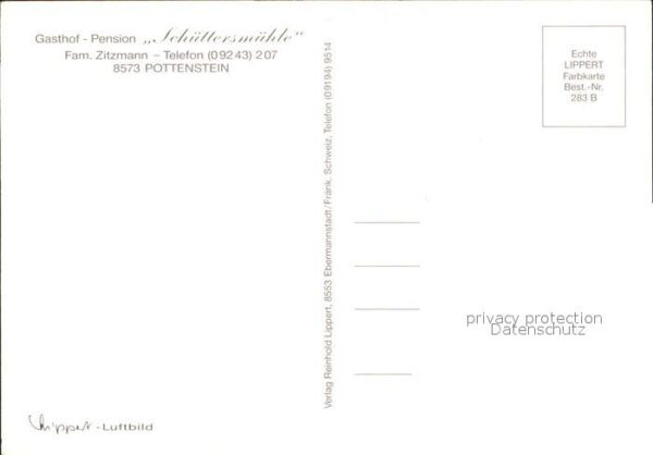 Pottenstein Oberfranken Fliegeraufnahme Gasthaus Pension Schütt – Bild 2